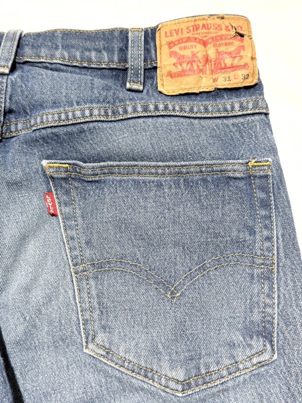 Levi's "STRONG" Western Fit Jeans 31/32 Blue Heavy-Duty Wear Riding Workwear